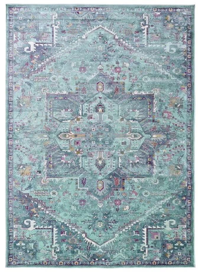 Covor din viscoză verde 170x120 cm Lara - Universal