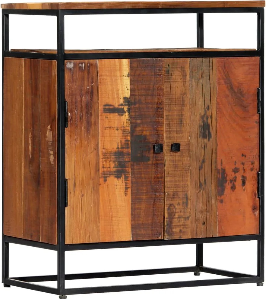 vidaXL Dulap lateral, 60 x 35 x 76 cm, lemn masiv reciclat și oțel