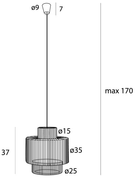 Lustră pe cablu MAXLIGHT P0586 LABRIZ 1xE27/15W/230V d. 35 cm bej