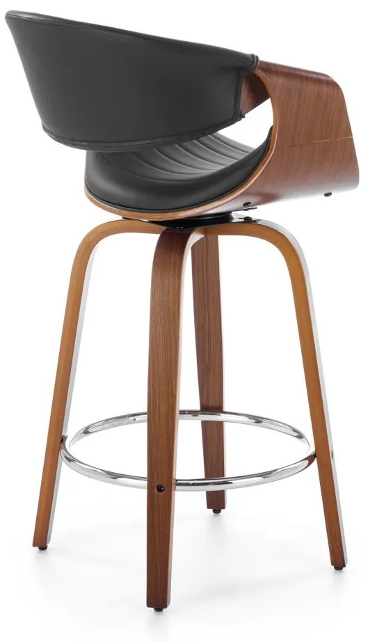 Scaun de bar H123 negru/nuc