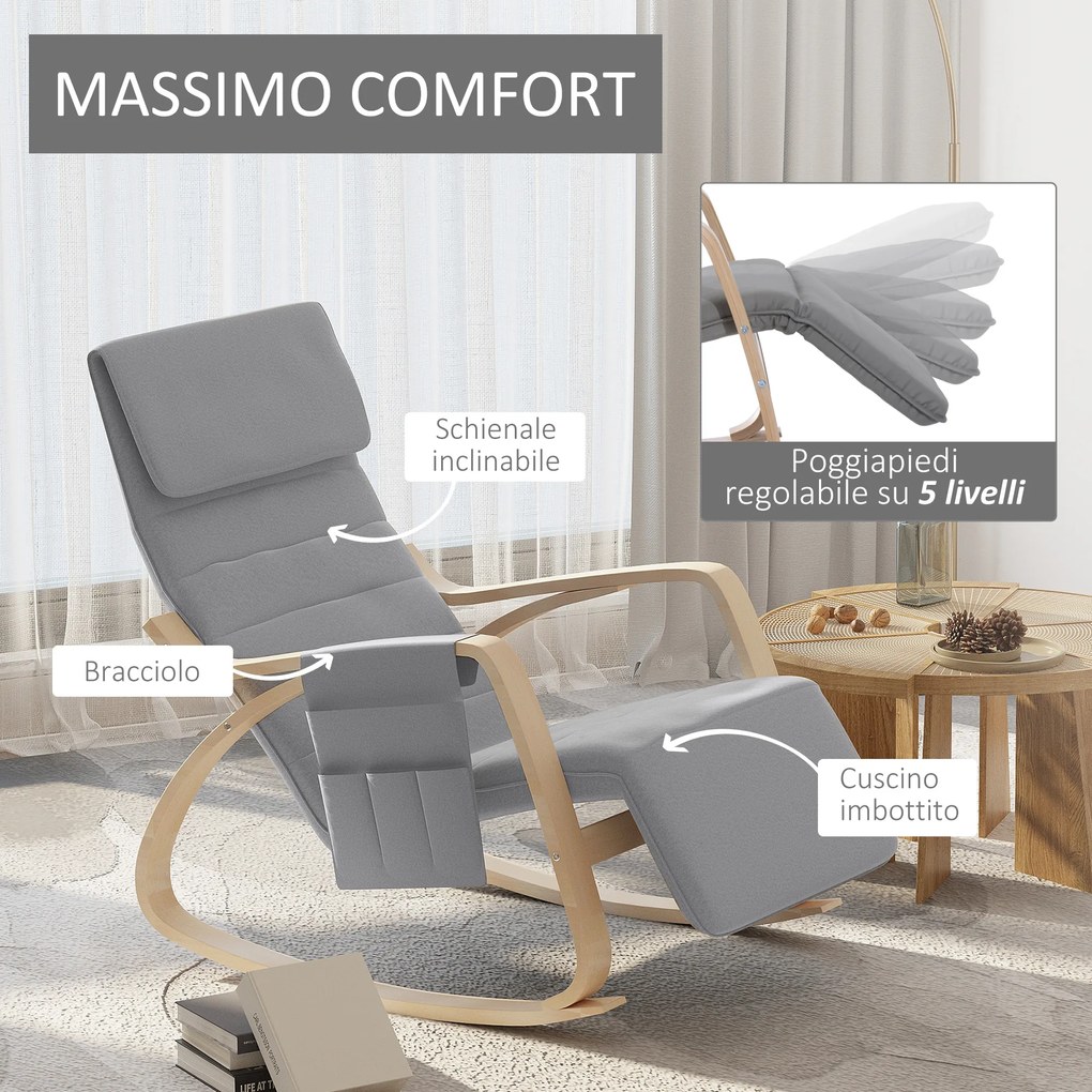 HomCom fotoliu leagan confortabil, 66,5x88x97,5 cm | AOSOM RO