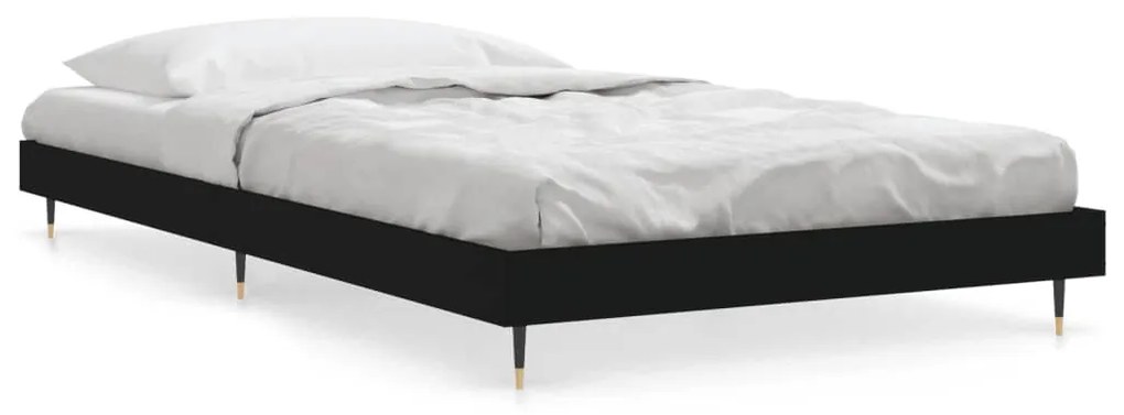 832158 vidaXL Cadru de pat, negru, 100x200 cm, lemn prelucrat