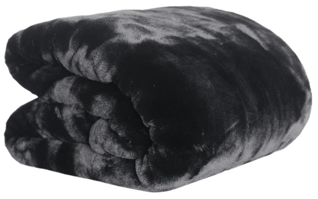 Pătură de blană, negru, 150x180, RABITA NEW TYP 1