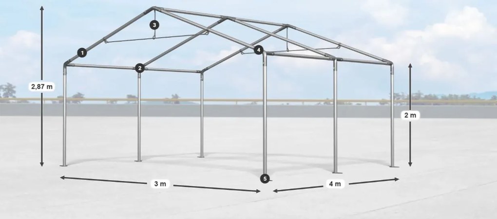 Hală de depozitare/garaj 3x4x2m Comfort PE 240g