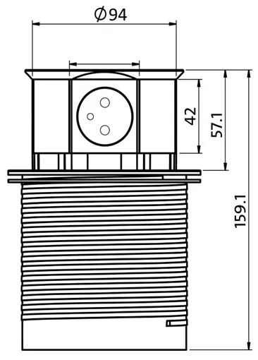 Stâlp cu prize pentru blat Solight PP100USB 2x230V + 2xUSB