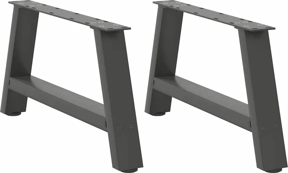 vidaXL Picioare pentru măsuță de cafea în formă de A, 2 buc., antracit, 70x(30-31) cm, oțel