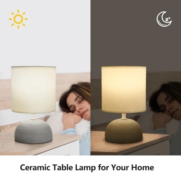 Lampă de masă 1xE14/40W/230V gri/albă Aigostar