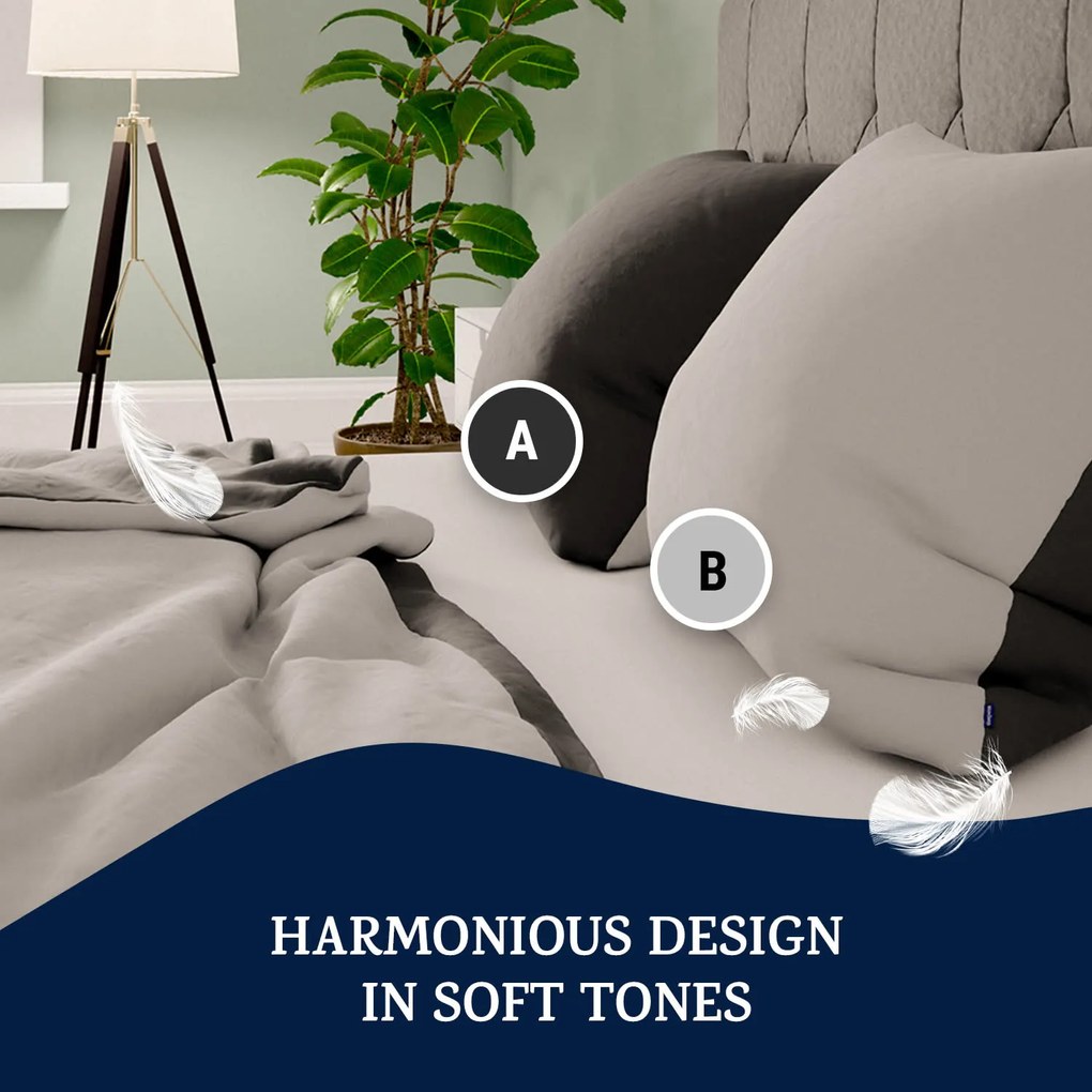 Soft Wonder-Edition, lenjerie de pat, 155x200cm, gri închis/gri deschis