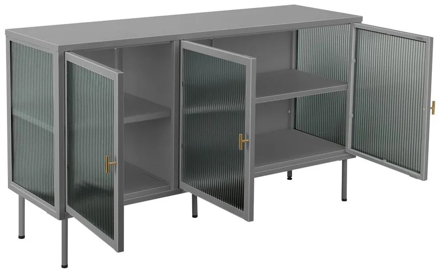 Vitrină gri din metal 130x75 cm Rosalie – Støraa