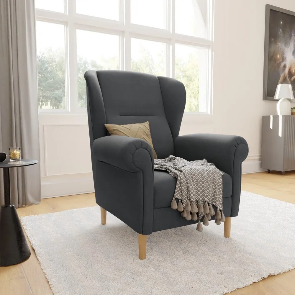 Fotoliu gri închis wing Swan – Ropez