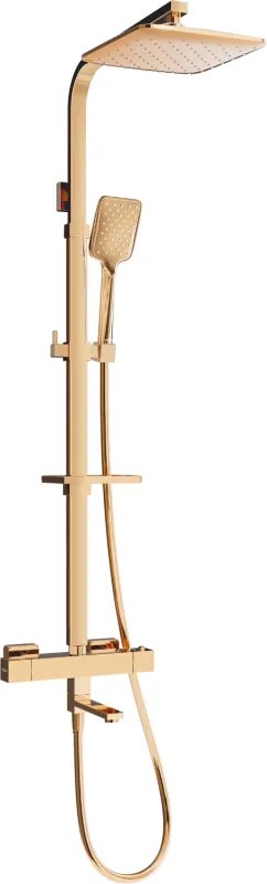 Mexen CQ62 set cadă-duș cu duș de tavan și baterie termostatică, aur roz - 779106295-60