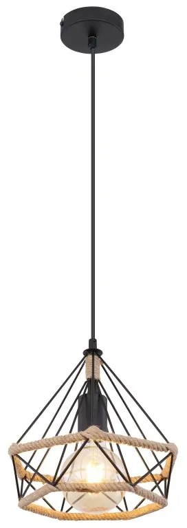 Pendul design industrial ULLEU negru, maro 25cm