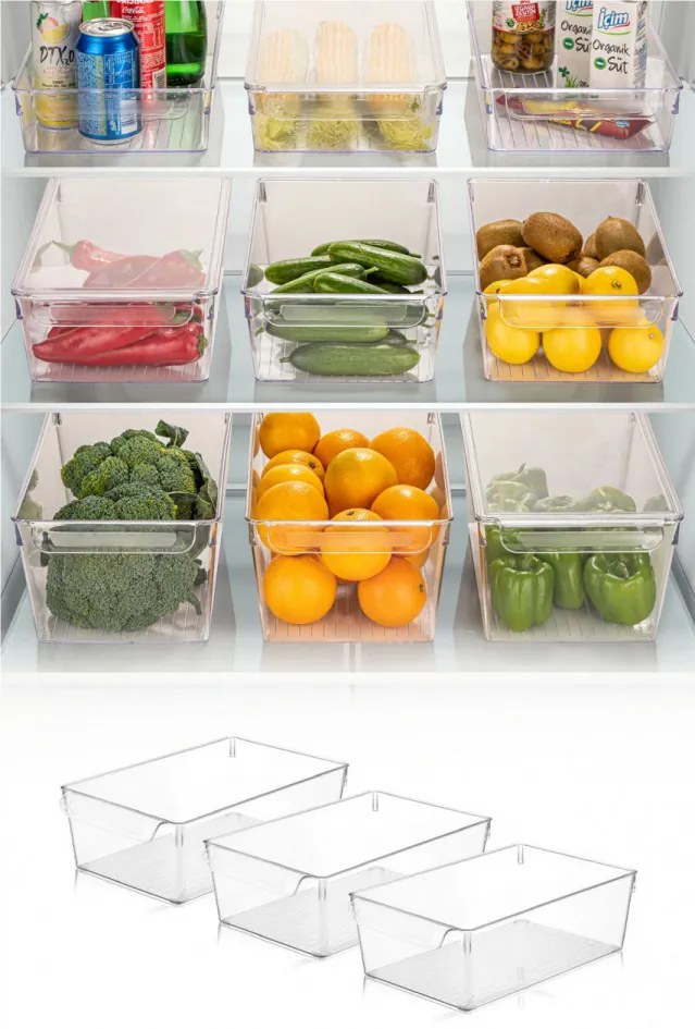 Set Organizatoare pentru Frigider, Transparent, 964FRM3413
