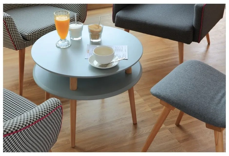 Măsuță auxiliară Ragaba UFO Ø 45 cm, gri deschis