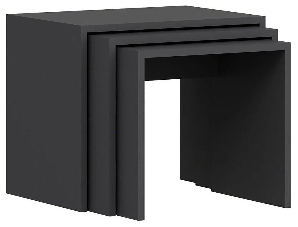 Masuta de cafea set (3 bucăți) Alya - Anthracite