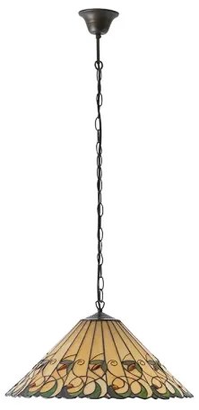 Endon 64194 - Lustru Tiffany JAMELIA pe lanț, 3x E27/60W/230V, diametru 50 cm