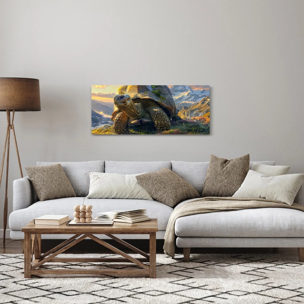 Tablou - Țestoasă și peisaj montan (120x50 cm)