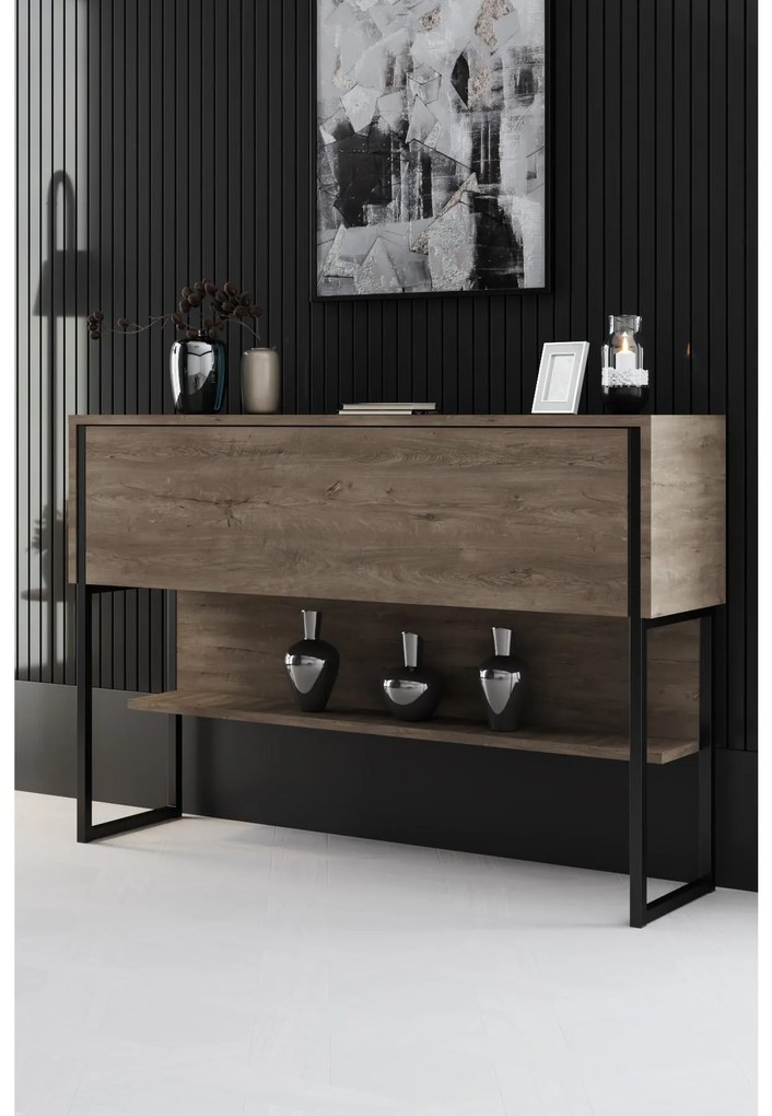 Măsuță consolă Luna 4 (Negru + Nuc) . 1102306