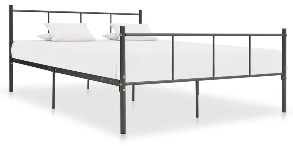284647 vidaXL Cadru de pat, gri, 160 x 200 cm, metal