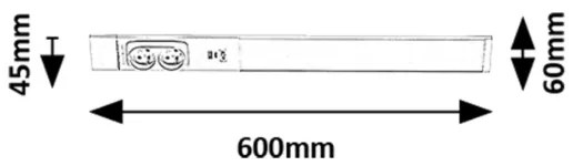 Corp de iluminat LED cu prize pentru corpuri de bucătărie Rabalux 78042 BILAL E LED/18W/230V 4000K 60 cm alb
