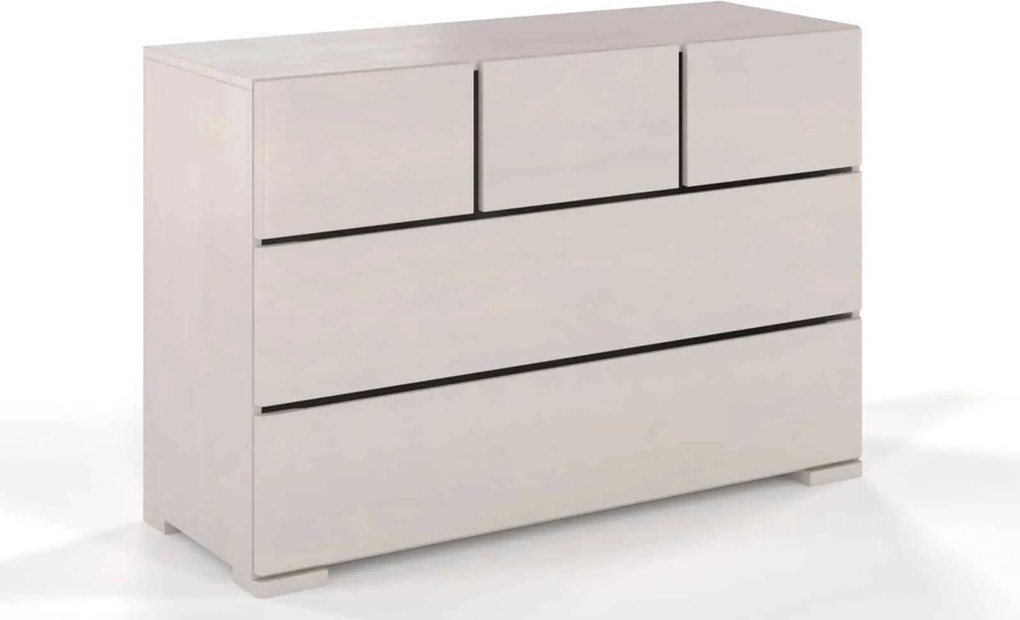 Comodă lemn masiv TerraCraft Pin 3+2 Sertare, 120 × 45 × 81 cm - Natural