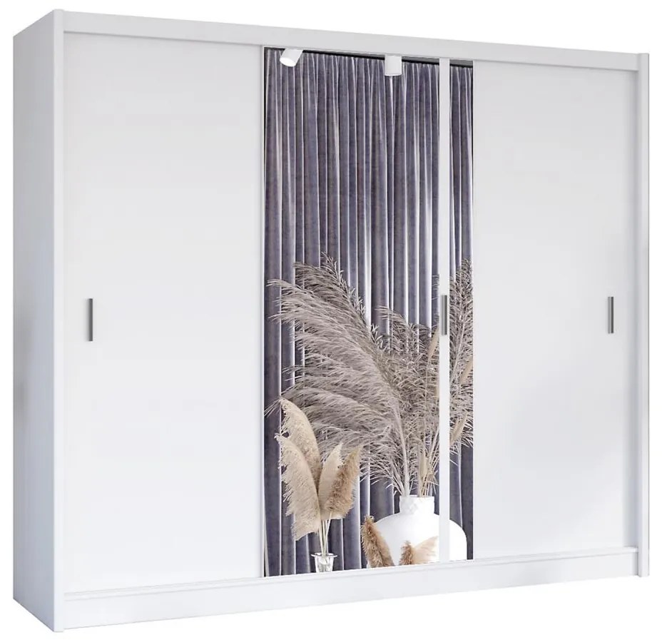 Dulap cu oglindă SABRINA 250x215 cm alb