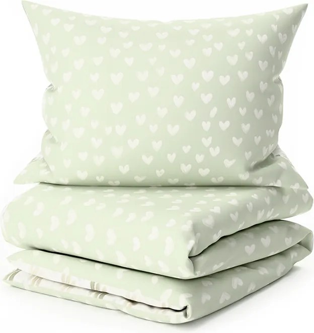Lenjerie de pat din microfibra HEARTS & TREES verde Dimensiune lenjerie de pat: 70 x 90 cm | 140 x 220 cm
