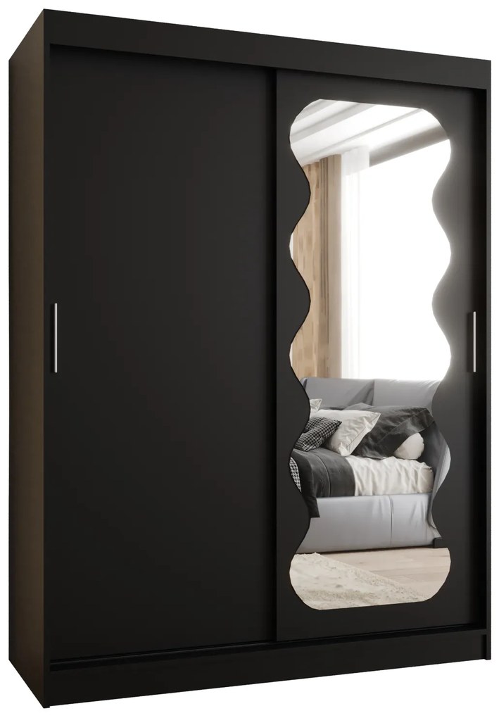 Dulap de haine 150 cm Spock (Negru). 1126077