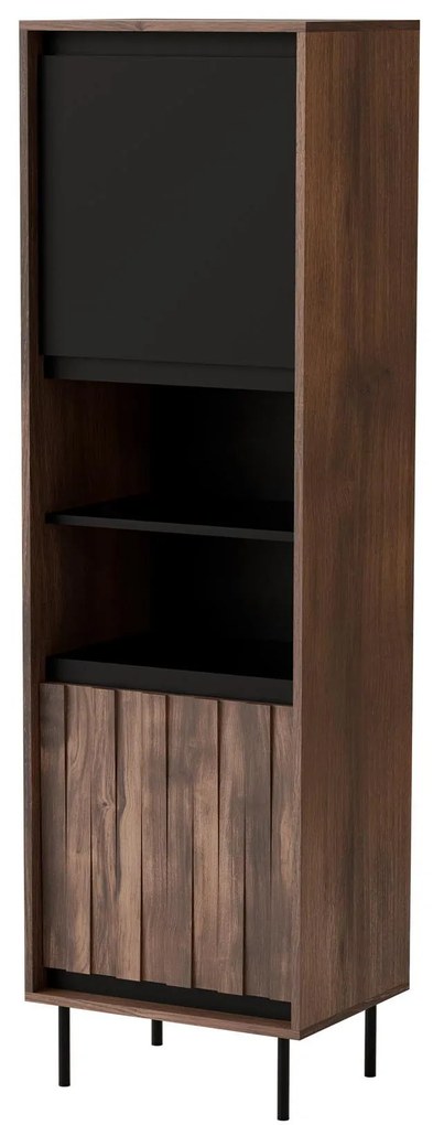 Dulap cu rafturi Sting W1 (Nuc + negru). 1092424