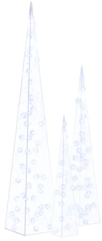 Set conuri decorative cu LED-uri, albastru, 60 90 120 cm, acril 1, Albastru, 60 90 120 cm