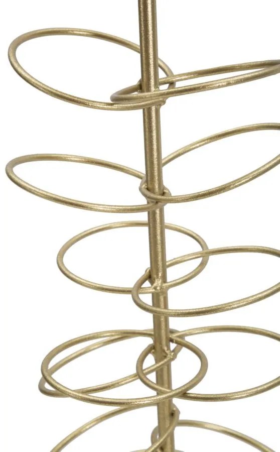 Decoratiune cu suport pentru lumanare aurie din metal si marmura, 14x13x46 cm, Rings Mauro Ferretti