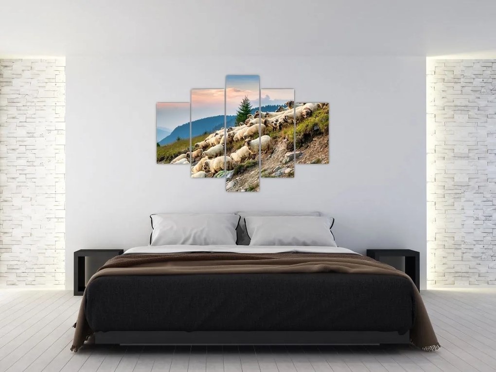 Tablou - O turmă de oi (150x105 cm)