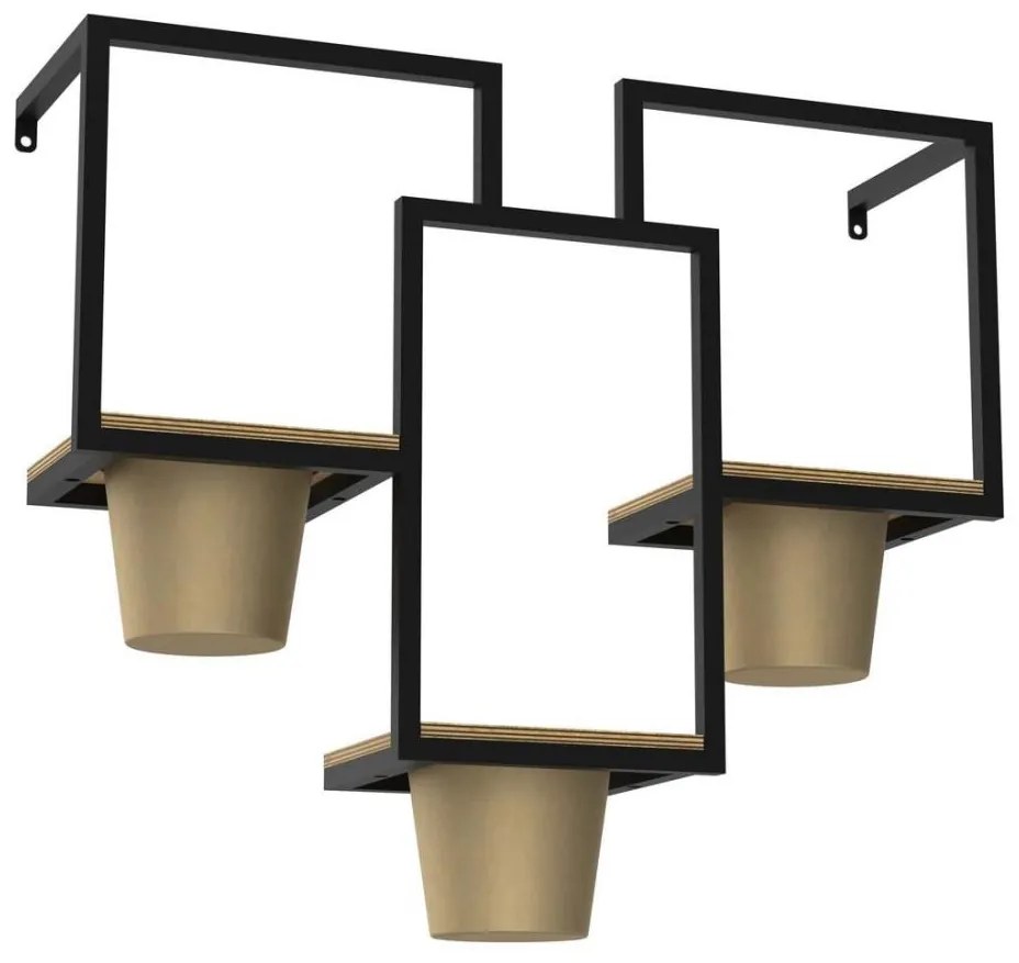 Ghiveci de flori de perete 46x53 cm auriu