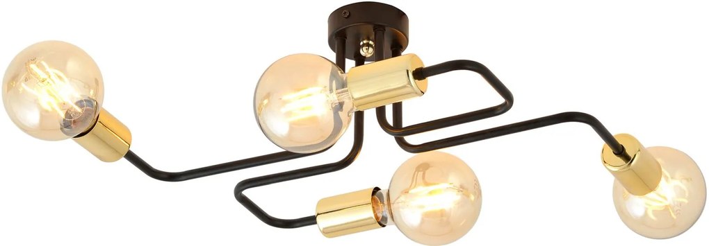 Emibig Veken 4 Gold lampă de tavan 4x60 W negru 1175/4