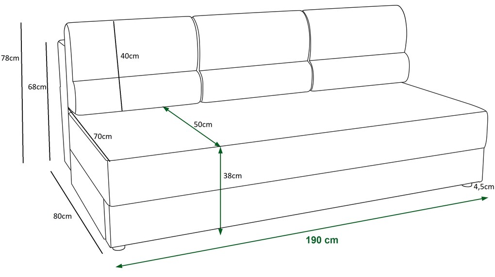 Canapea două locuri Radiant (Gri închis + Negru). 1056821