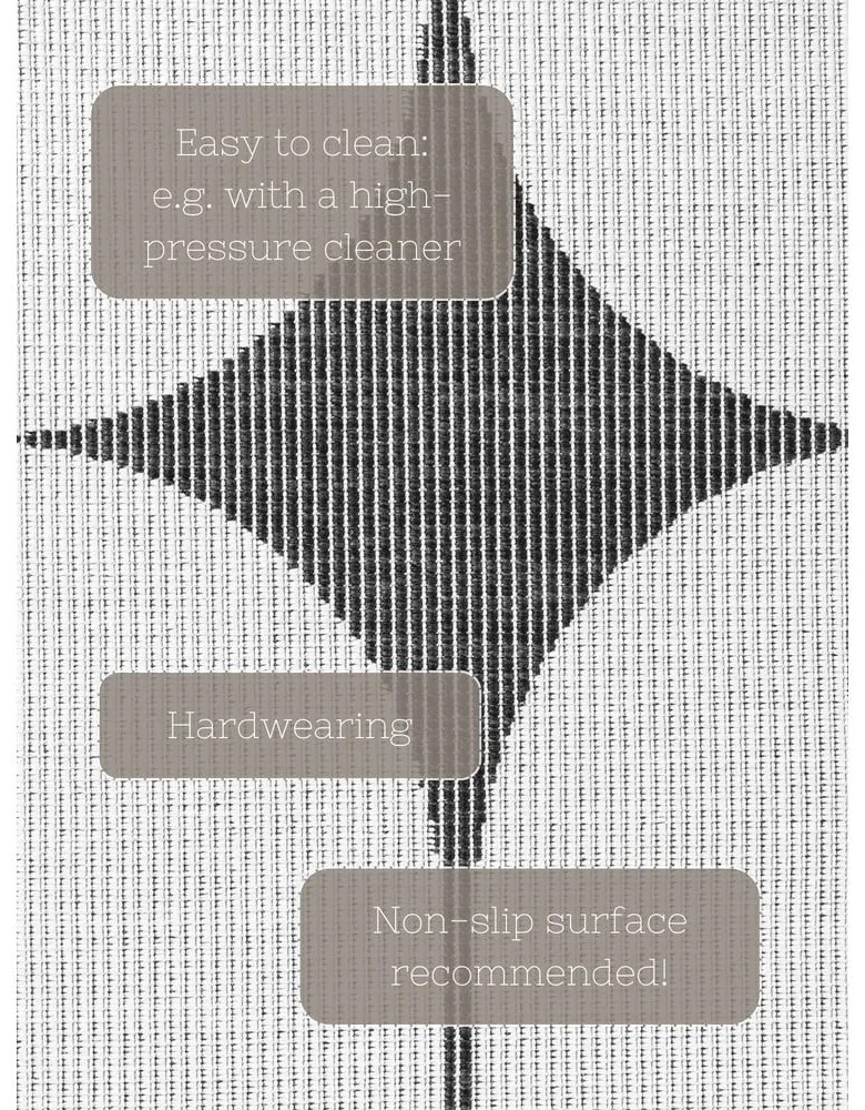 Covor pentru exterior și interior alb-negru 120x170 cm Duet Bowen – NORTHRUGS