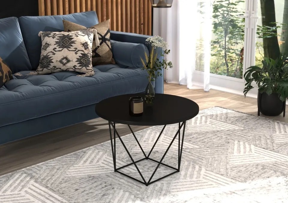 Masuta de cafea, LIAM, ADRK Furniture (Culoare: Negru / Beton)