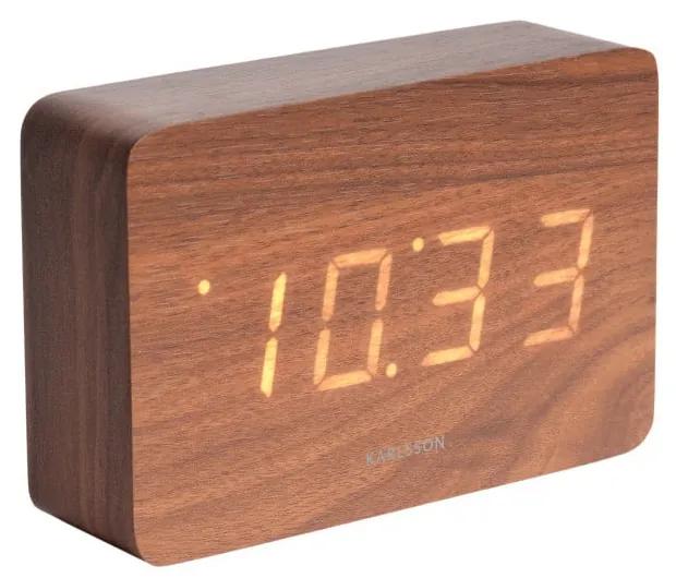 Ceas alarmă cu aspect de lemn, Karlsson Cube, 15 x 10 cm