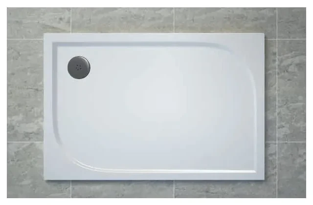 Cadita de dus dreptunghiulara SanSwiss Tracy WAA 80x100 cm slim compozit alb