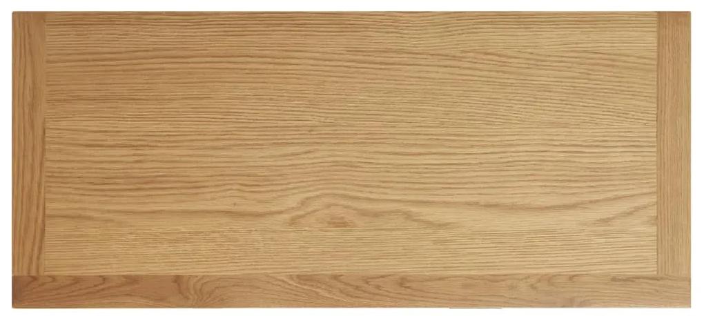 Dulap cu sertare, 80 x 35 x 75 cm, lemn masiv stejar Alb