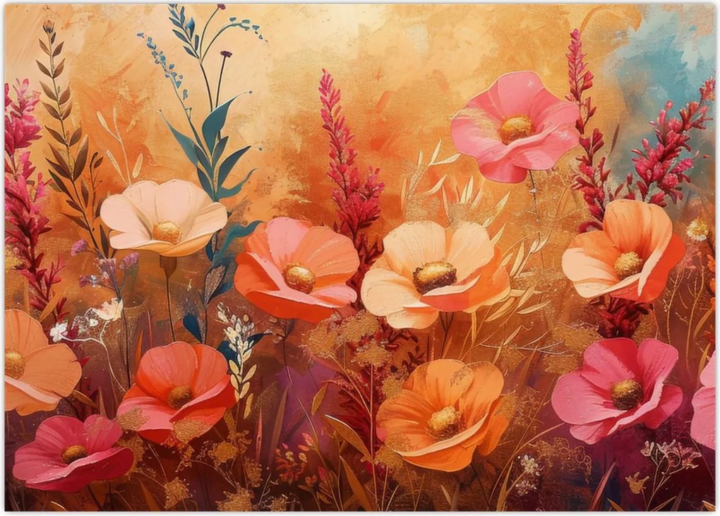 Tablou - Flori de pajiște, pictură (70x50 cm)