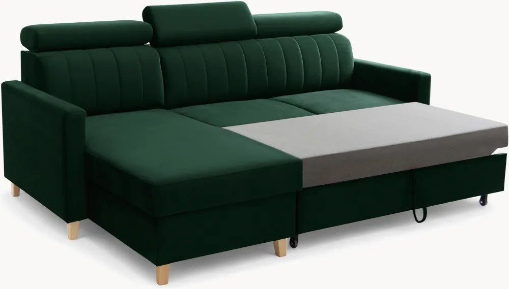 Colțar extensibil Vario universal dreapta/stânga - catifea verde Bluvel 78