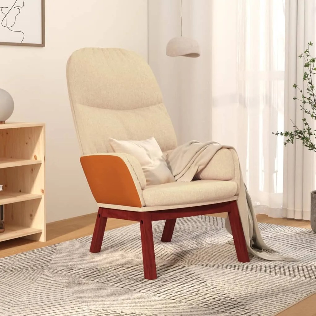 341062 vidaXL Scaun de relaxare, crem, material textil