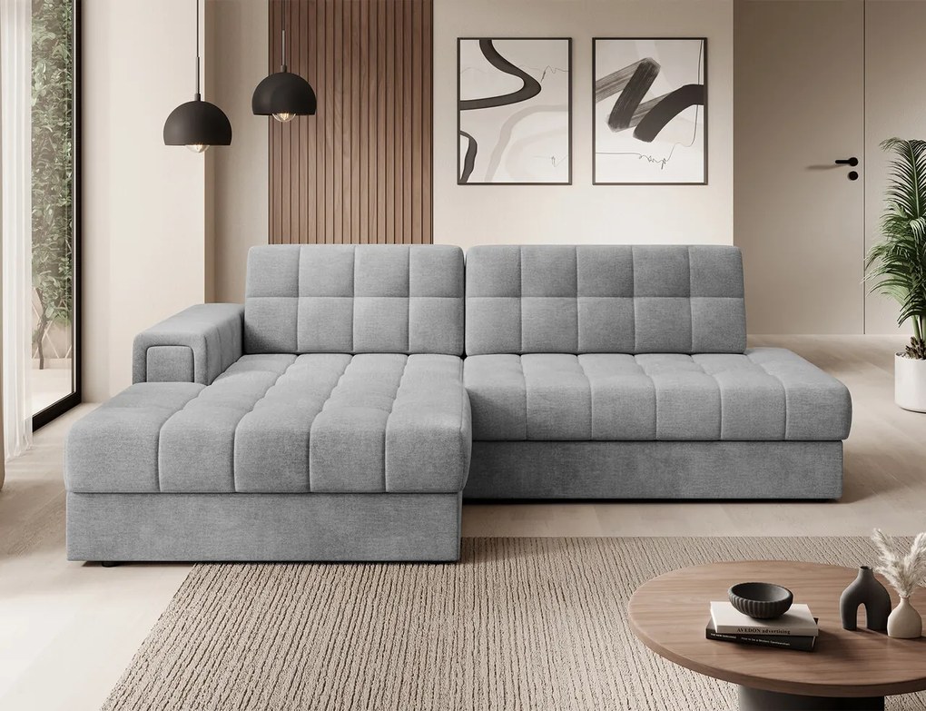 Coltar extensibil stanga 3 locuri ELTAP, LT-85MO, Blezalt, 240x150x82 cm, lemn/poliester, gri