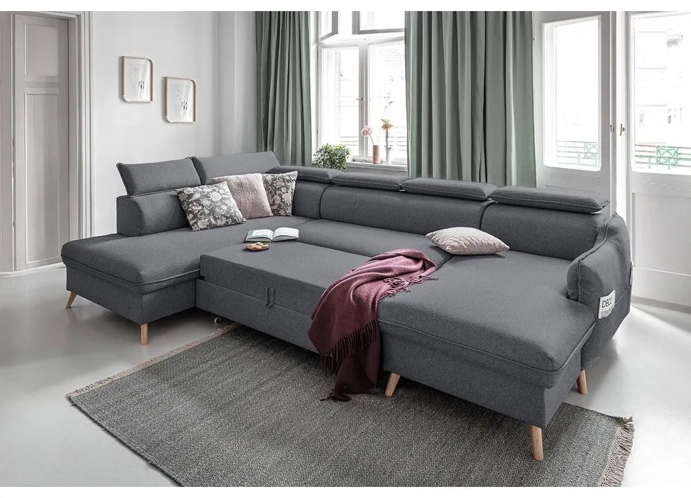 Colțar gri închis extensibil (cu colț pe partea stângă ) Sweet Harmony – Miuform