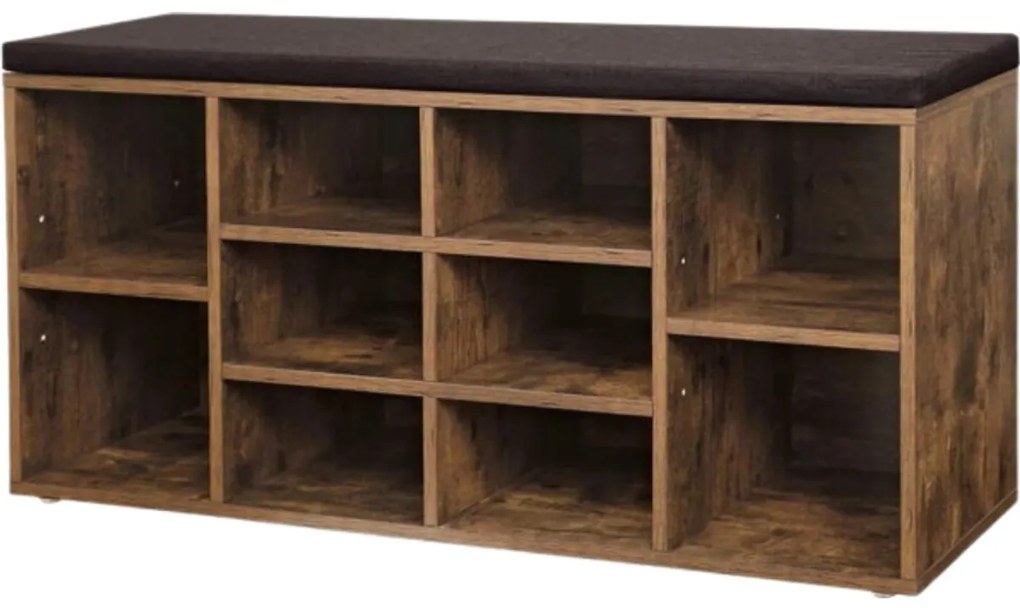 Banca cu spatiu de depozitare TAYLOR 104x30x48 cm, maro rustic