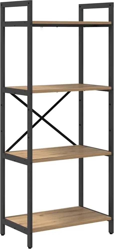 vidaXL Raft pentru cărți Stejar Artizanal 56 x 34 x 133,5 cm