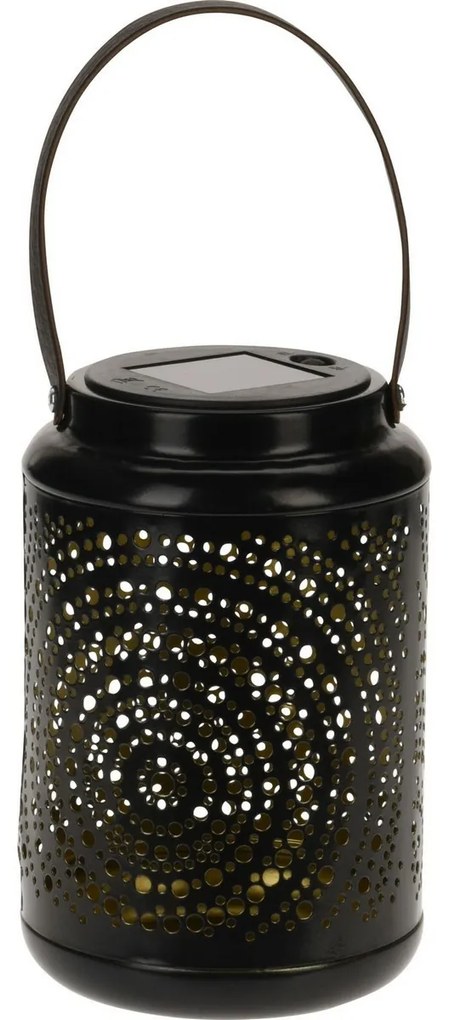 Felinar metalic solar Scrivia, 12 x 20 cm, negru, LED, alb cald