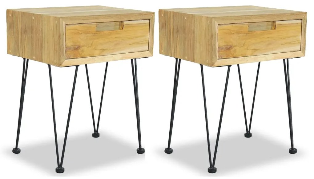 3057527 vidaXL Noptiere, 2 buc., 40 x 30 x 50 cm, lemn masiv de pin