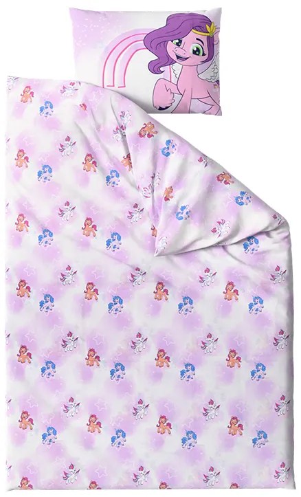 Lenjerie de pat din bumbac MY LITTLE PONY STARS alb pentru copii Dimensiune lenjerie de pat: 60 x 70 cm | 140 x 200 cm